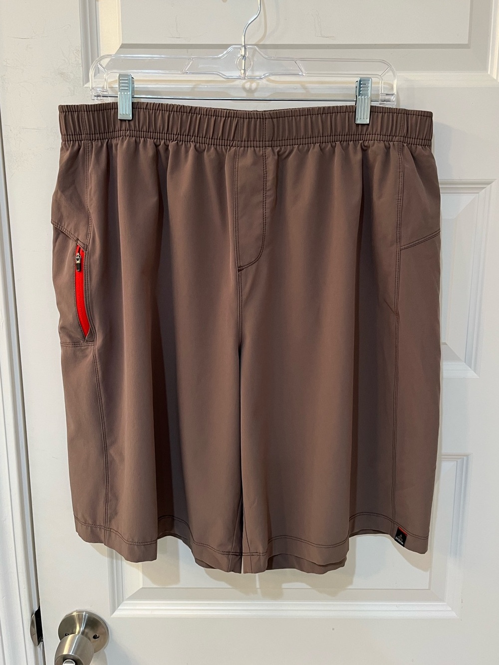prAna Men's Large Brown Performance Athletic Gym Workout Yoga Lounge Shorts XL